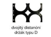 Držiak dištančný na ukladanie rúr, dvojitý, KSA 125/6 D BK (UNIVOLT)