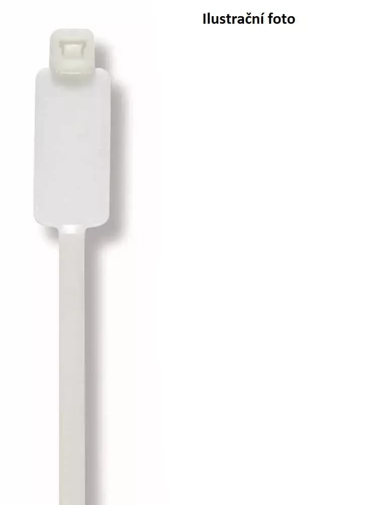 Vázací páska bílá se štítkem 190 x 4,8 mm (100 ks)