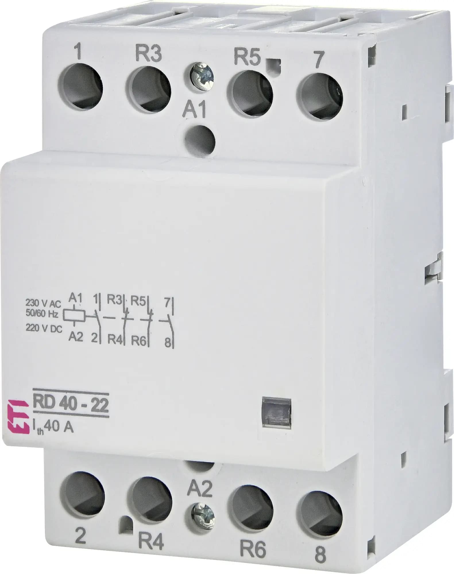 Stýkač modulárny RD 40-22-230V AC/DC 2NO+2NC tichý (ETI)