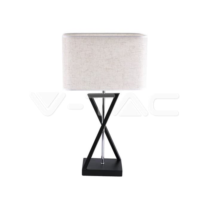 Stolová lampa štvorcová Designer E27 slonovina/čierna VT-7712 (V-TAC)