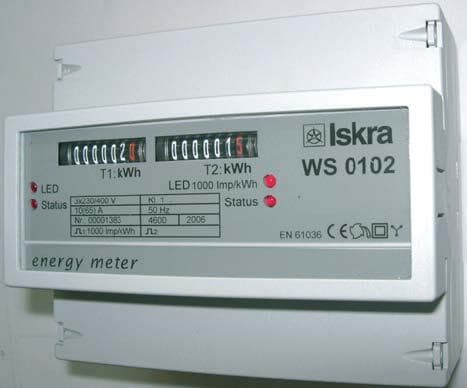 Elektromer trojfázový, mechanický 4u 63A A01, TYP : WS0102 (SEZ)