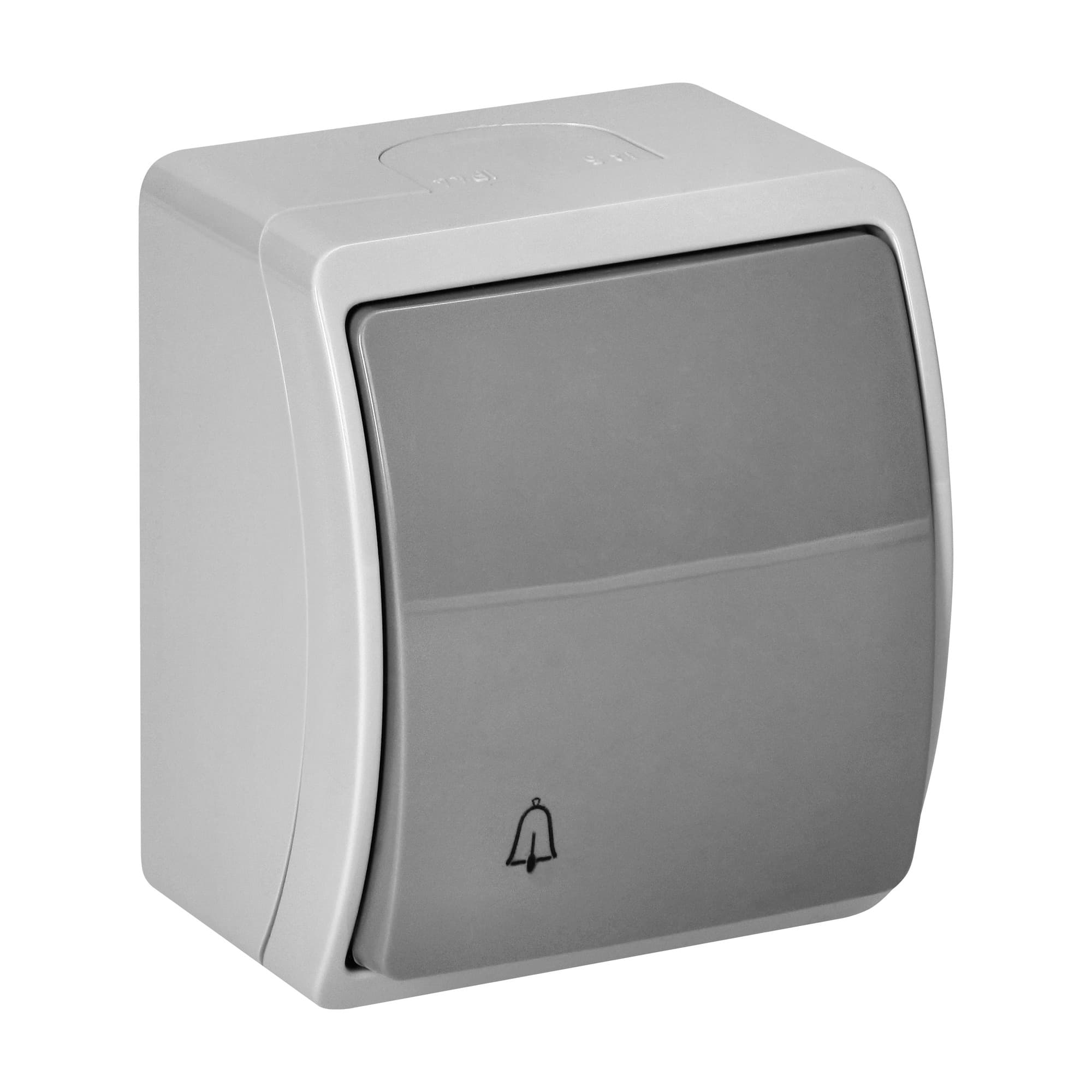 Surface-mounted doorbell button AQUATIC IP44 grey-graphite