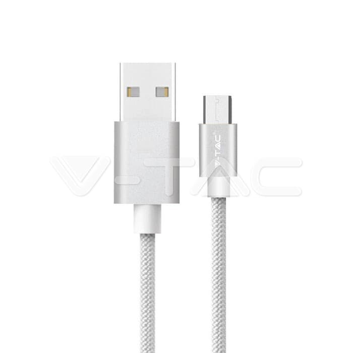 USB Kábel Platinum Series Micro USB 1m, strieborný VT-5331 (V-TAC)
