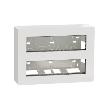 Unica System+ - Centrálna jednotka 2x10 modulov povrchová, Biela Antibakteriálna