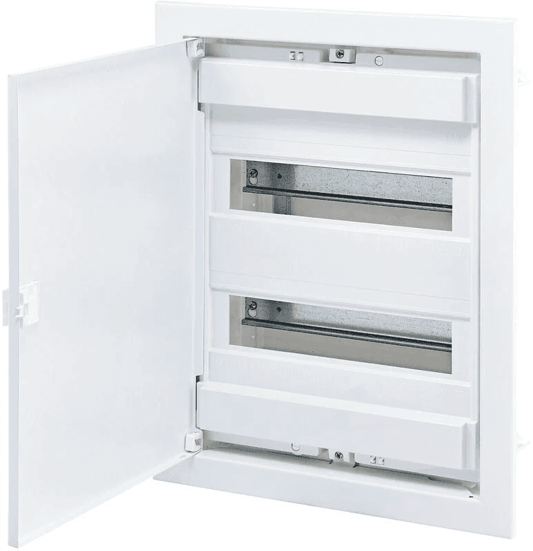 Rozvádzač zapustený bytový 28M IP40 kov.dvierka biela 399x306x87mm ECG28s (ETI)