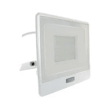 Reflektor LED so senzorom PRO 50W, 6400K, 3675lm, biely s káblom VT-158S-1 (V-TAC)