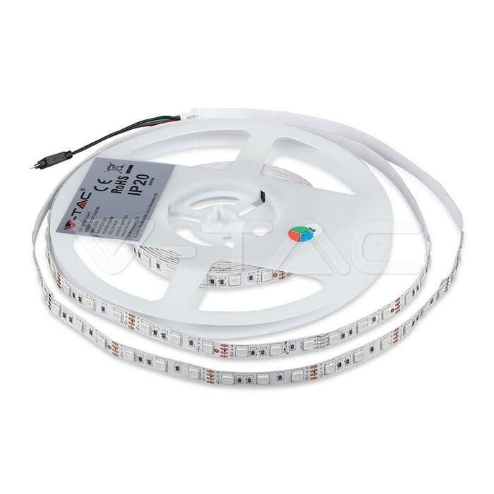 Súprava LED pásikov RGB svetla W/Remote 12V IP20 1000lm (V-TAC)