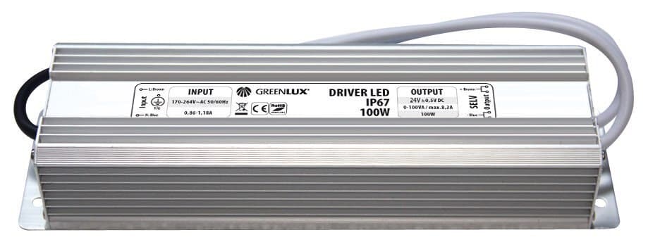 DRIVER LED 24V IP67 100W - LED driver vestavný