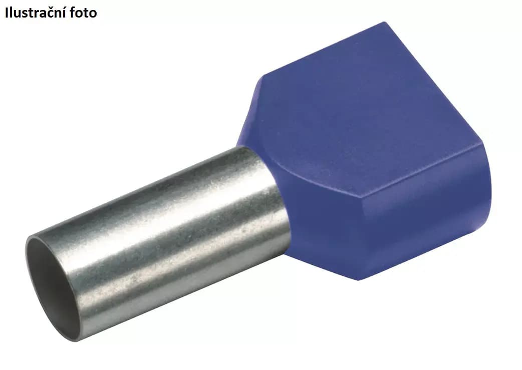 Izolovaná dvojitá dutinka Cu 2 x 2,5/13 mm, modrá (100 ks) (Cimco)