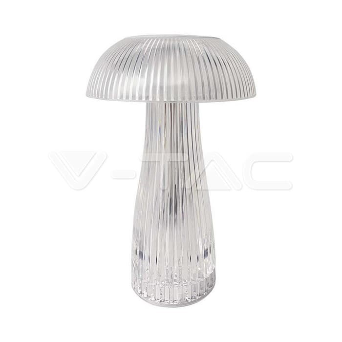 LED stolová lampa 800mAH Batéria 160*250 3v1 Transparentná VT-1040 (V-TAC)