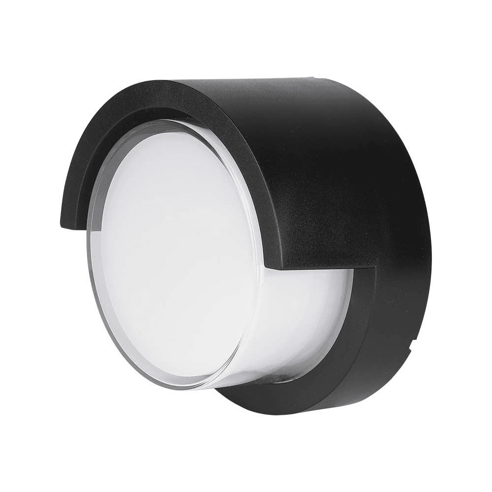 Záhradné LED nástenné svietidlo okrúhle 6W, 3000K, 400lm, čierne VT-831 (V-TAC)