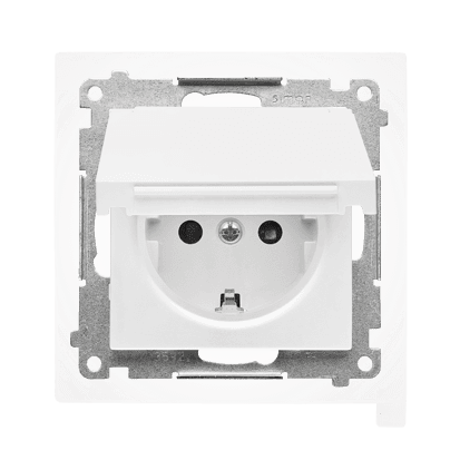 Zásuvka 2P+Z/16A/250V IP44 s krytkou (farba) (PS) SCHUKO biela matná SIMON55 (Simon)
