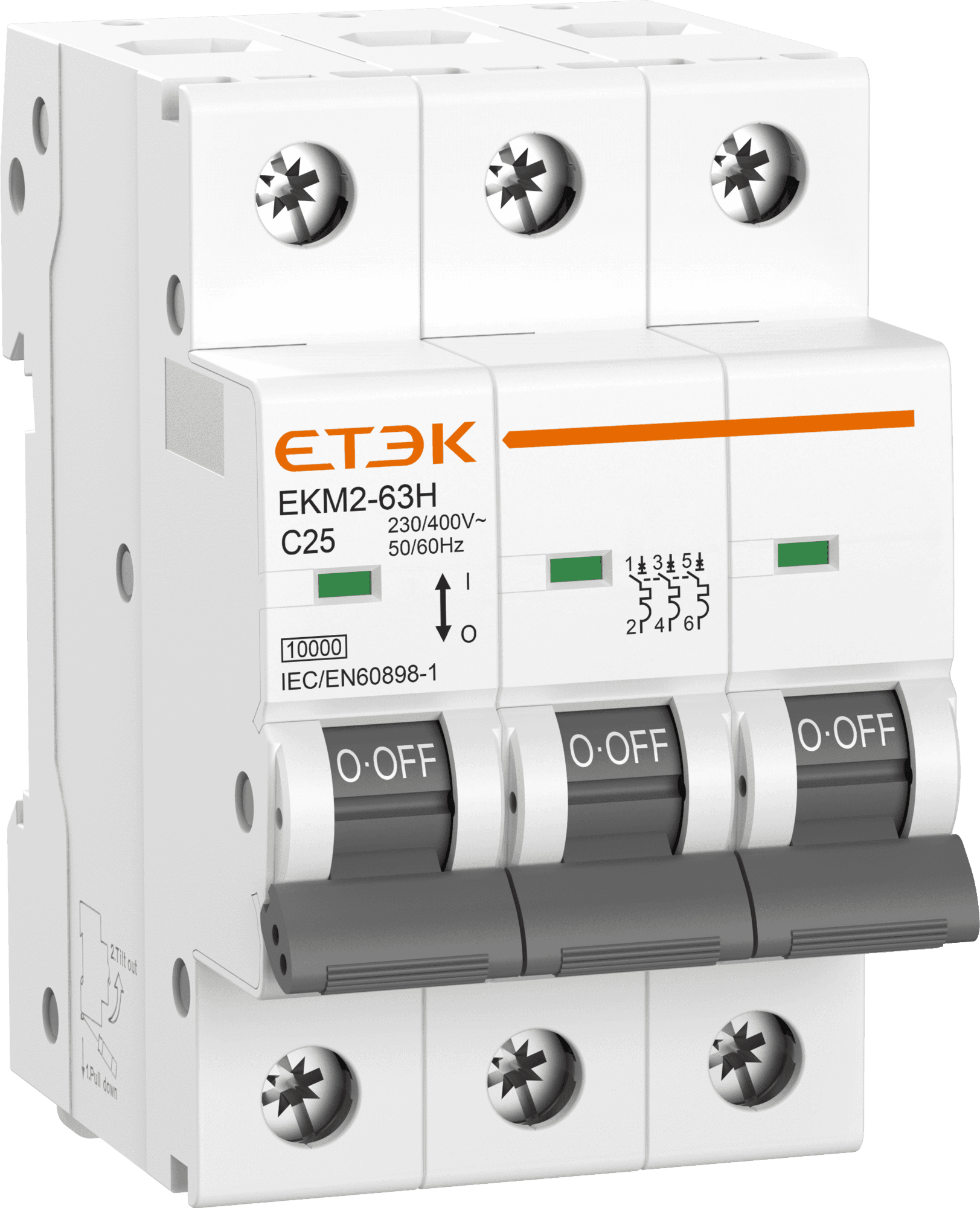 Istič 3-pólový C/20A 10kA Rada:EKM2-63H (ETEK)