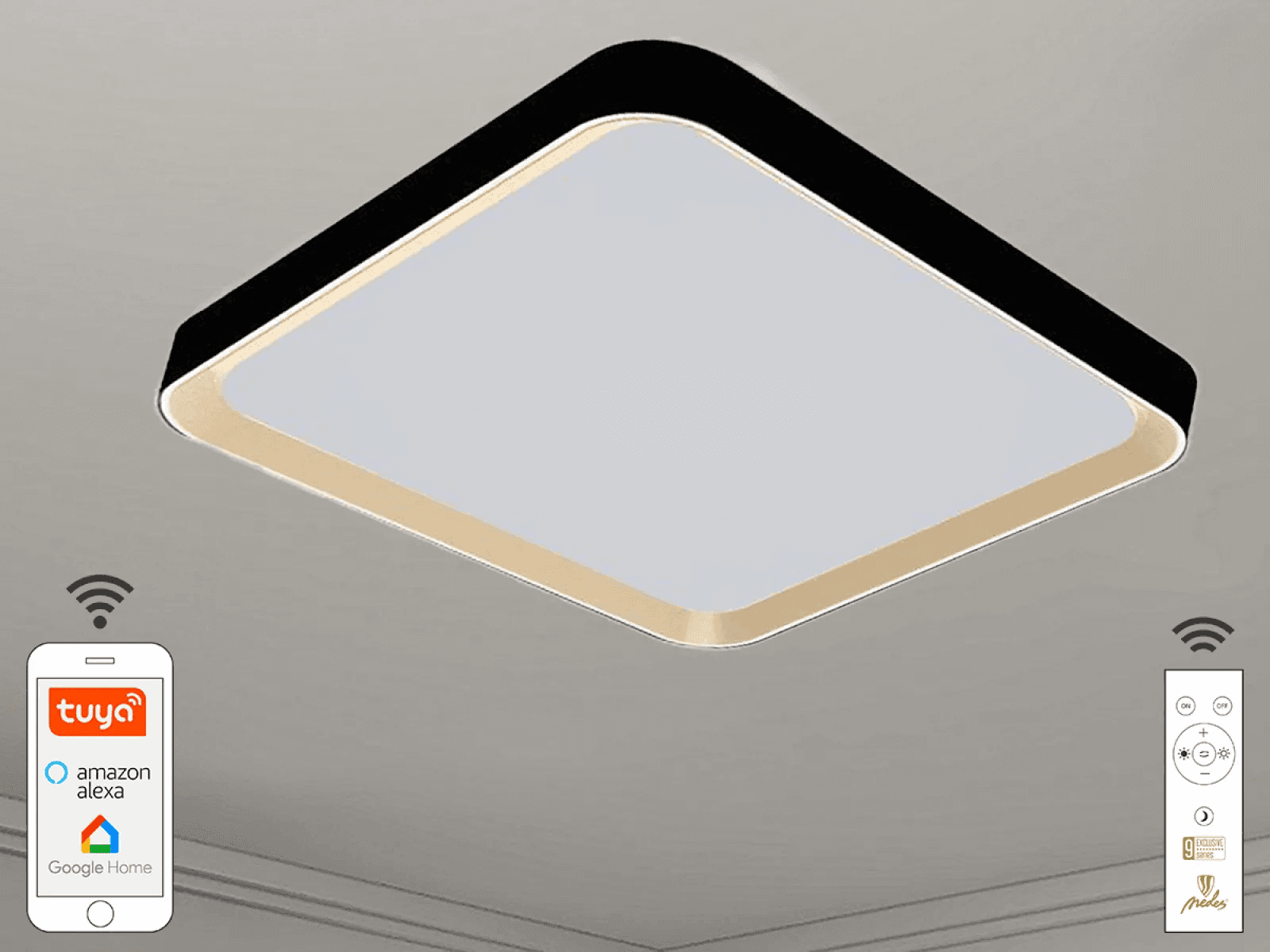 Svietidlo LED OPAL+diaľ.ovládač-wifi, 48W (NEDES)