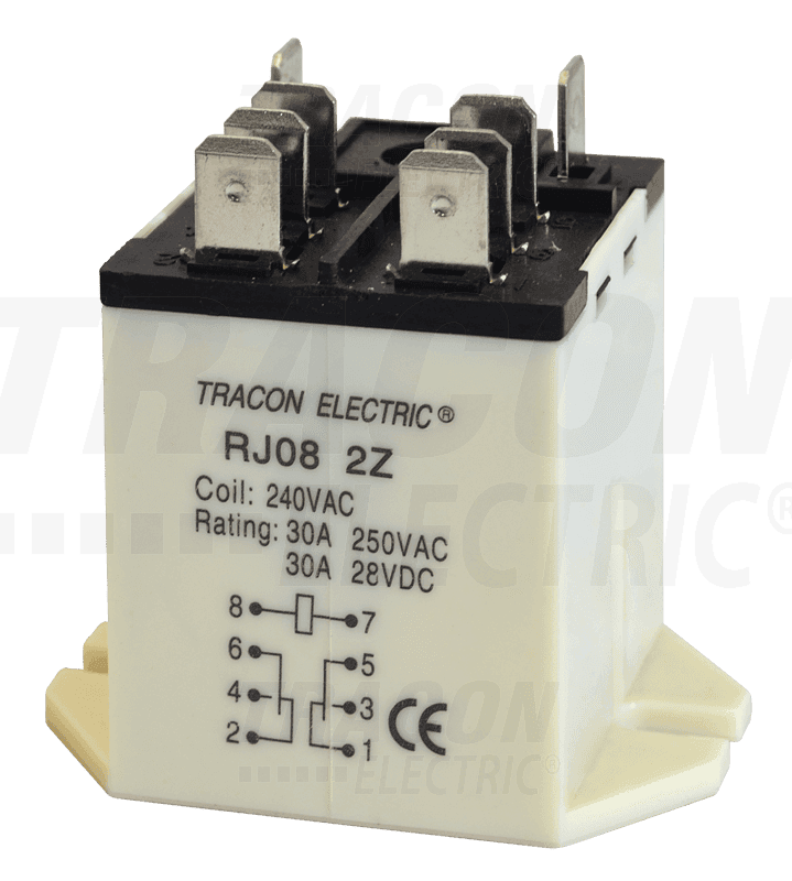 Relé vysokovýkonové 12V DC 2xCO 30A (TRACON)