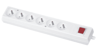 Zásuvka na kábel s vypínačom ORNO GN-670WS 6x2P+Z 16A/250V, biela