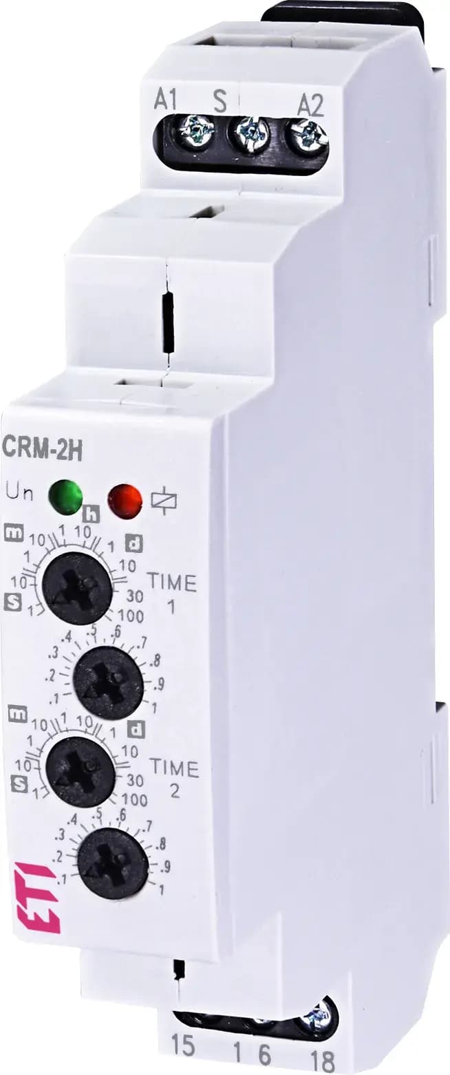 Časové relé s funkciou cyklovača CRM-2H 12-240V AC/DC 1CO (ETI)