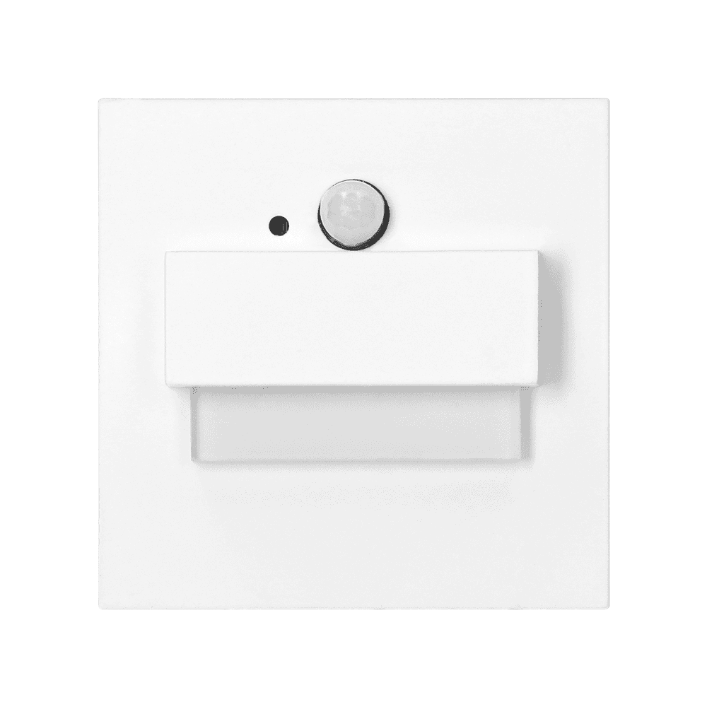 TRACO LED schodiskové svietidlo 1,5W, 12VDC, 30lm, 3000K, biele, PIR a súmrakový senzor