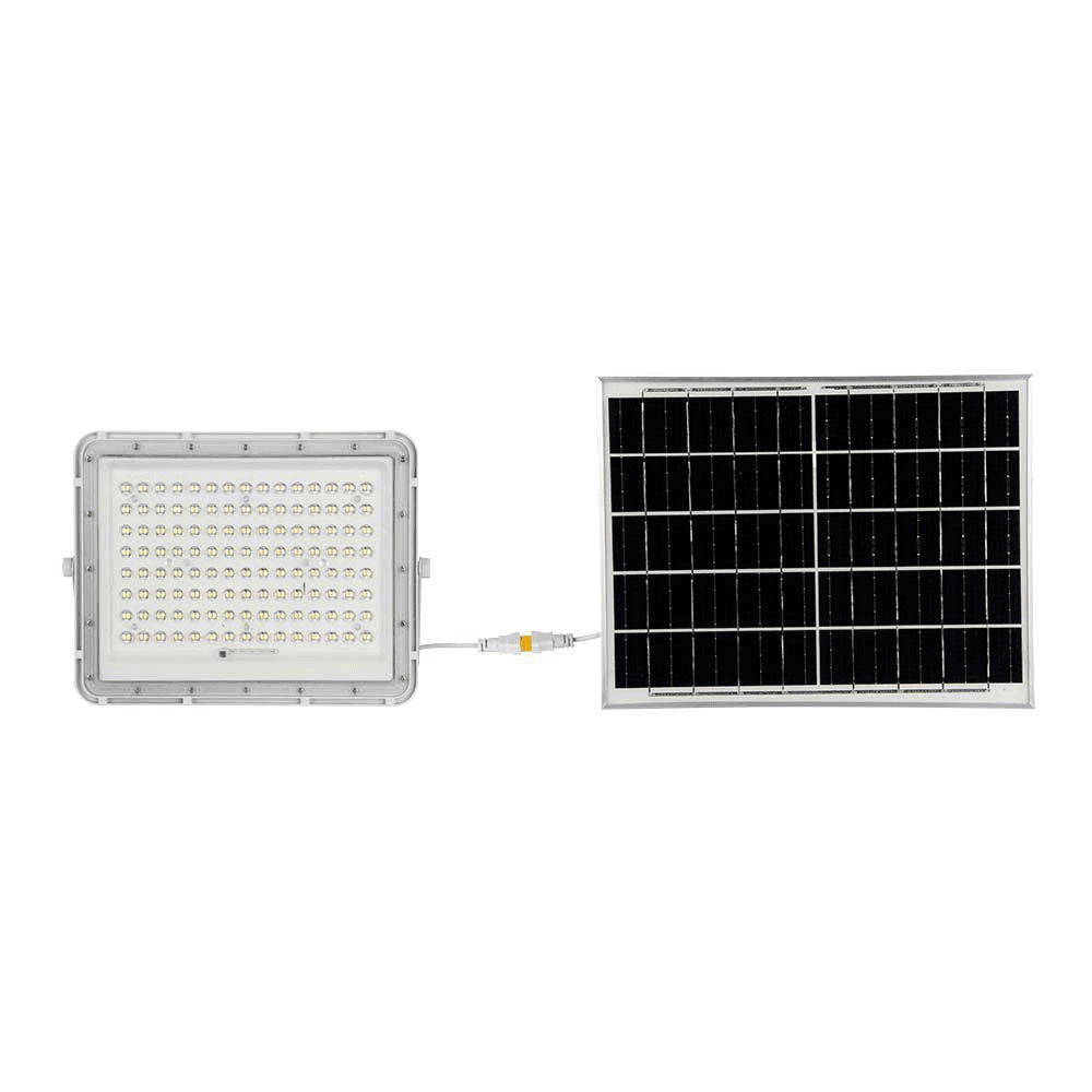 20W LED solárny reflektor 4000K vymeniteľná batéria 3m drôt biely 1800lm VT-180W (V-TAC)