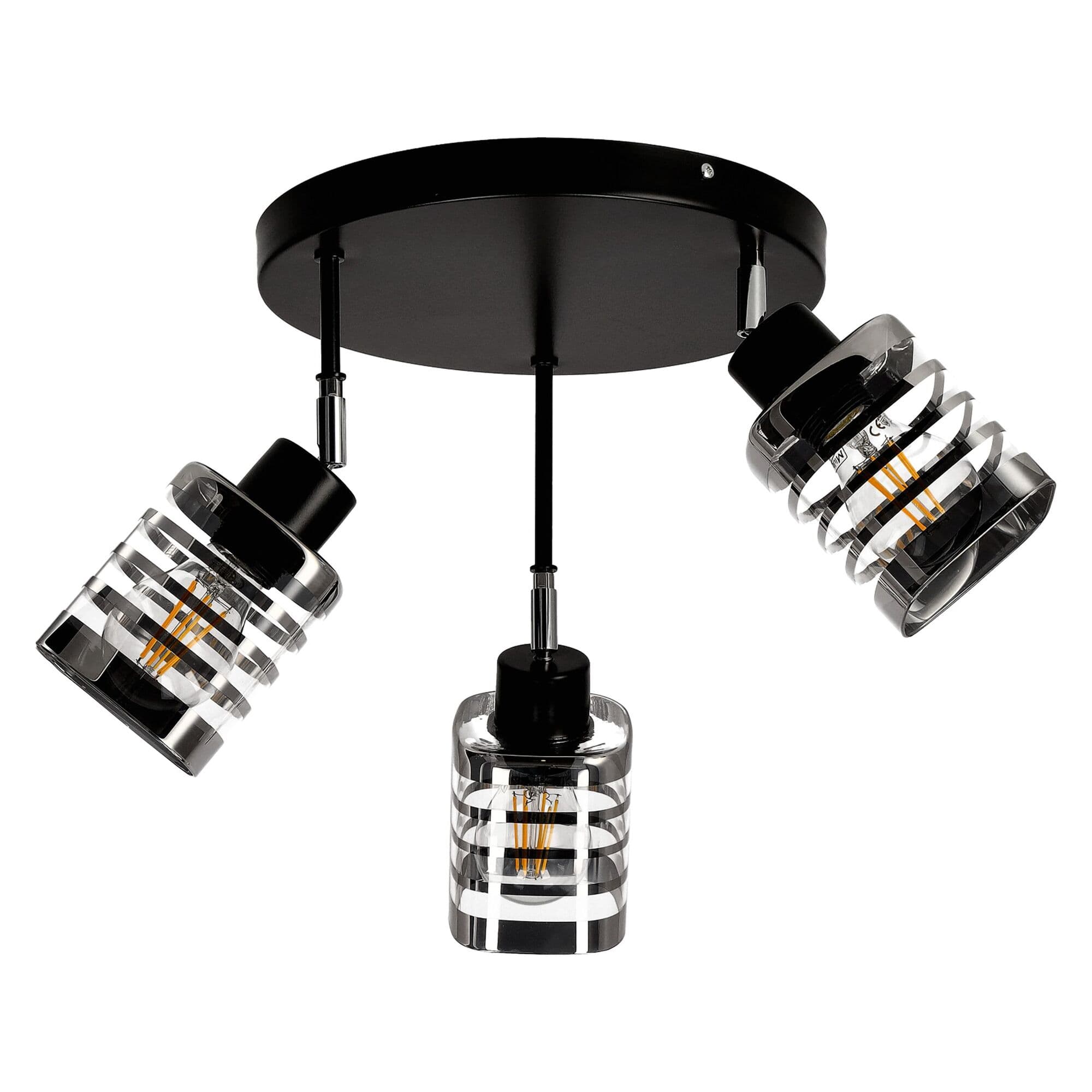 Nástenné/stropné svietidlo SIENA okrúhle, rôzne úrovne AD-LD-6423BE27SW, 3x60W, E27, čiern