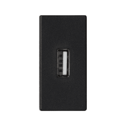 Kryt, K45, spojka USB typ A, 45×22,5mm, grafitovo-sivá