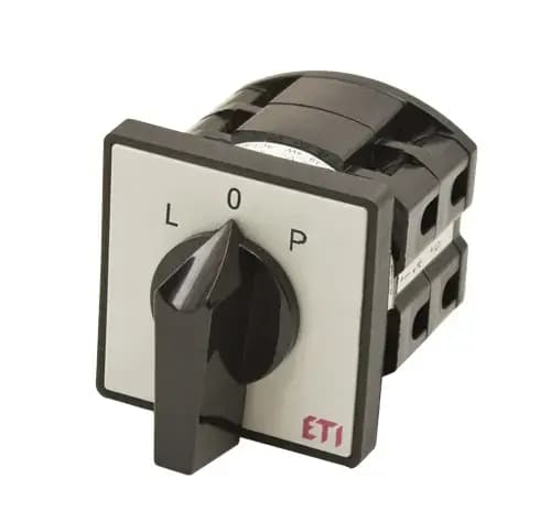 Vačkový spínač reverzný 3-pólový 32A "L-0-P", CS 32 11 U L0P (ETI)