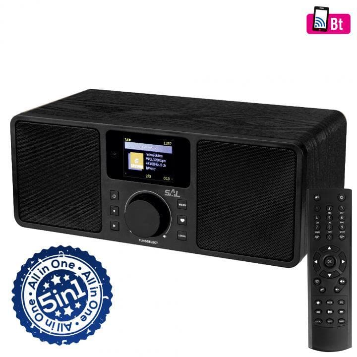 Internetové rádio, 5in1, čierna