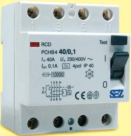 Prúdový chránič 4 mod 40A, 300 mA A, TYP : PCHB4/744301 (SEZ)