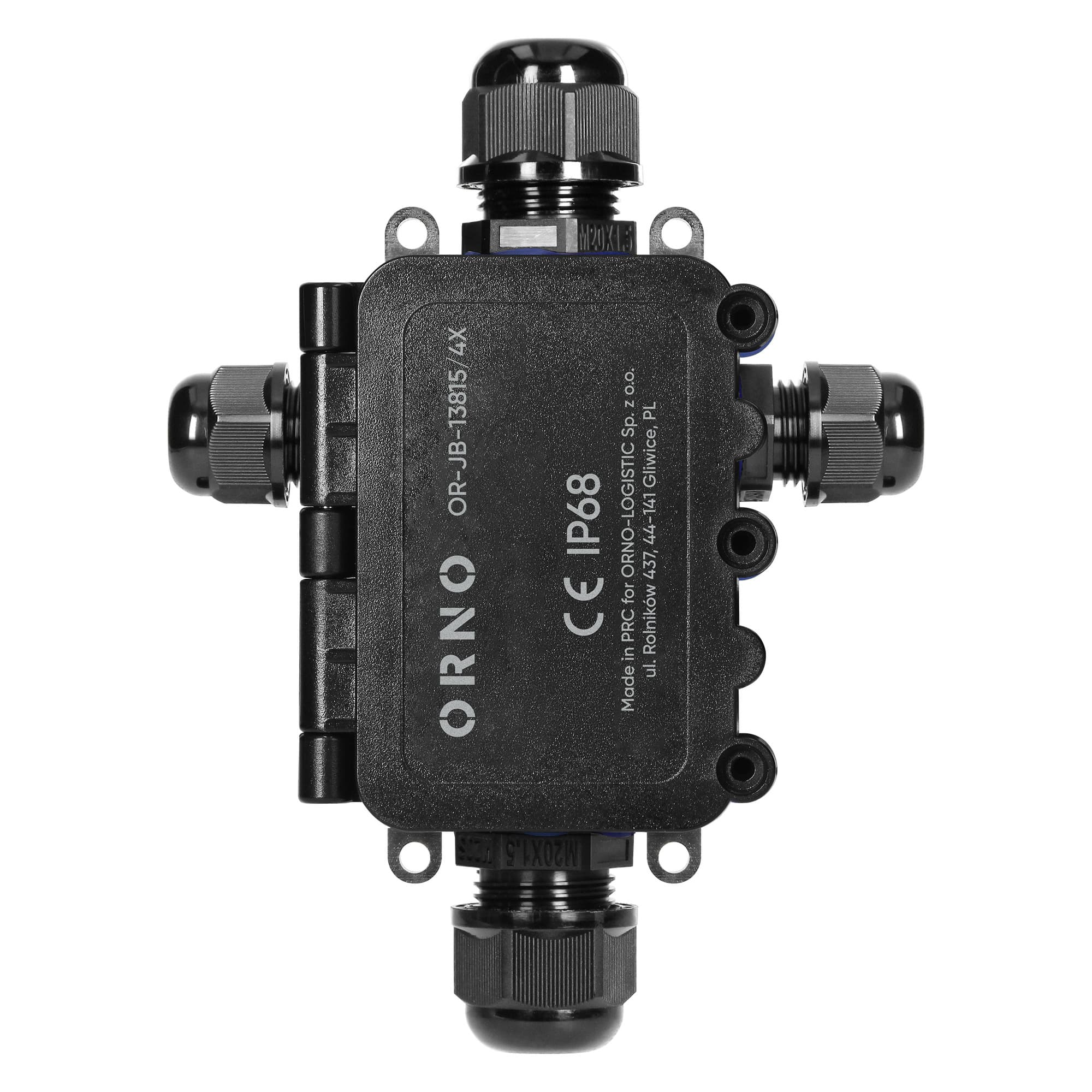 Surface-mounted junction box HD IP68, 0.5-6.0mm2, 2 glands M20, 1 gland M16, X-type