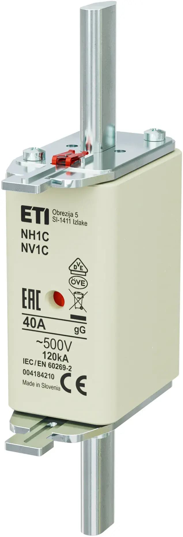 Nožová poistka NV/NH 1C 40A gL/gG 500V KOMBI (ETI)