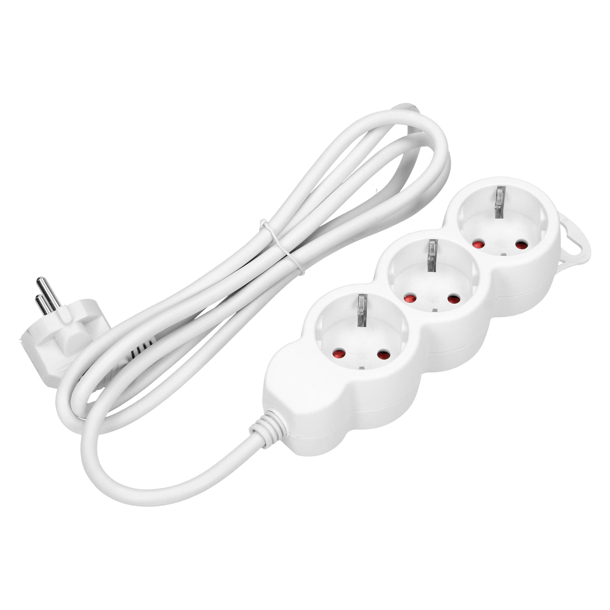 Extension sockets 3x 2P+E (schuko), with a 1.5m cord H05VV-F 3x1.0mm2, white