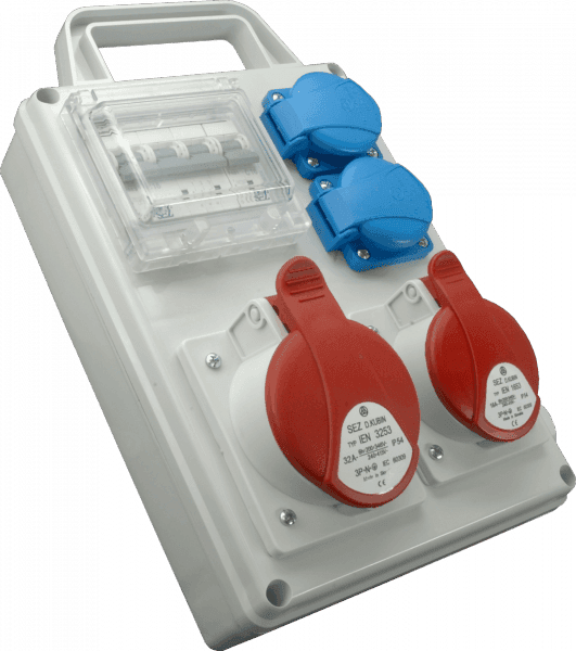 Rozvodnica 2x32A/400V/4P+2x250V FA istená držiak IP44 - ROS-I 3200 D (SEZ DK)
