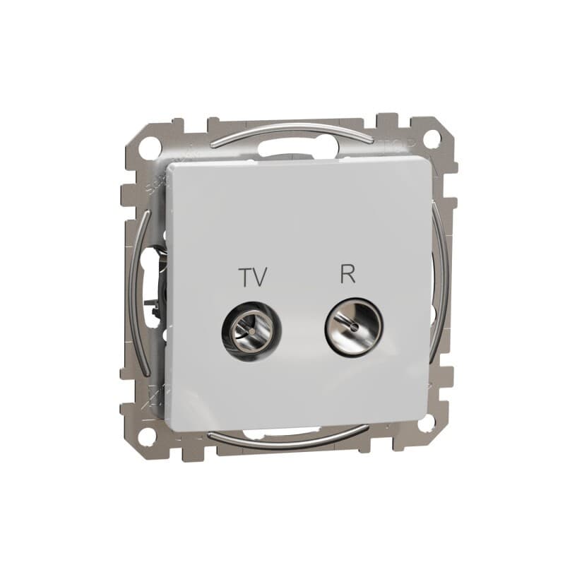 TV R zásuvka priebežná 10dB alu, Sedna Design (Schneider)
