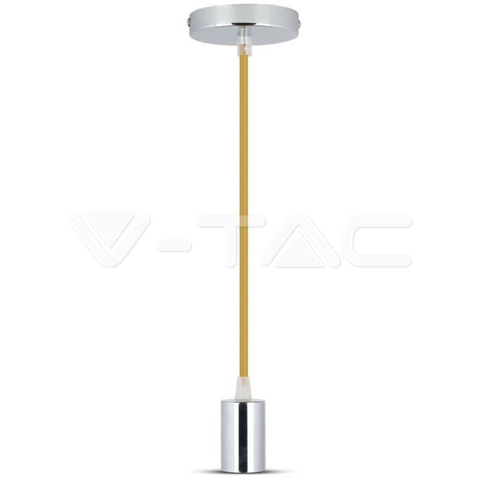 Závesné jednoduché svietidlo Chrome E27 béžové VT-7338 (V-TAC)