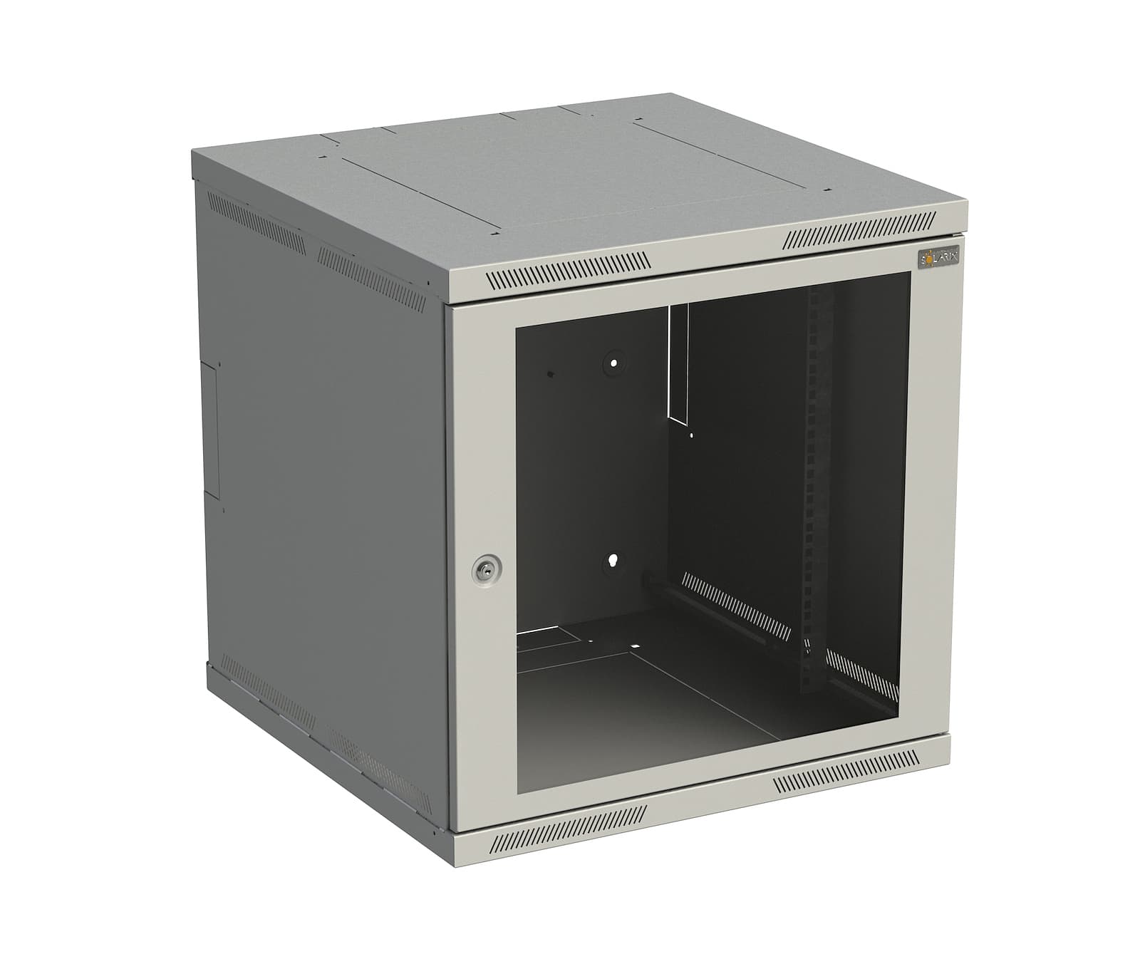Rozvádzač 600x621x600mm dvere sklo SENSA 12U RAL7035 (SOLARIX)