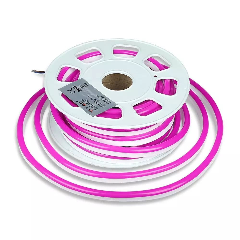 Neon Flex LED 24V 8W, Řužová, 320lm, VT-555 (V-TAC)