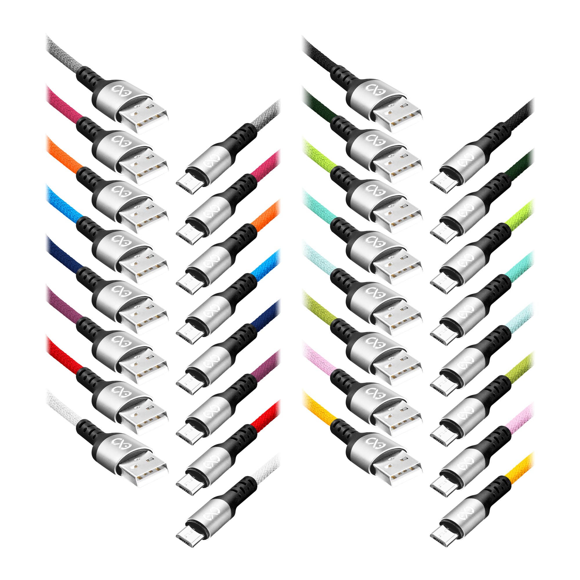 USB cable - micro USB eXc BRAID, 1.2m, 2.4A, quick charging, color mix, without packing