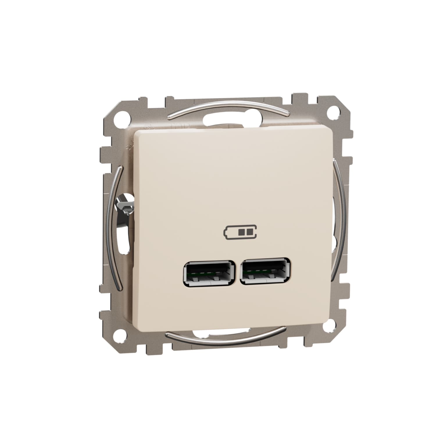 Dvojitá USB A+A nabíjacka 2.1A, Béžová, Sedna Design (Schneider)