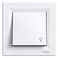 Tlacidlo (1/0) 10A/250V pikt.sv. (PS) IP44 biela Asfora (Schneider)