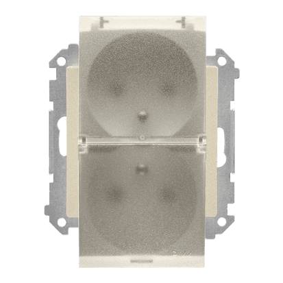 Dvojzásuvka 2P+T/16A/250A (PS) IP44 s krytom (transparent) šampanská matná SIMON55 (Simon)