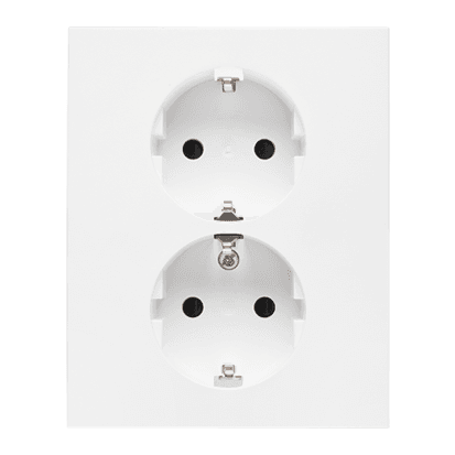 Dvojzásuvka 2P+Z/16A/250V (PS) SCHUKO, clonky - komplet biela matná SIMON55 (Simon)
