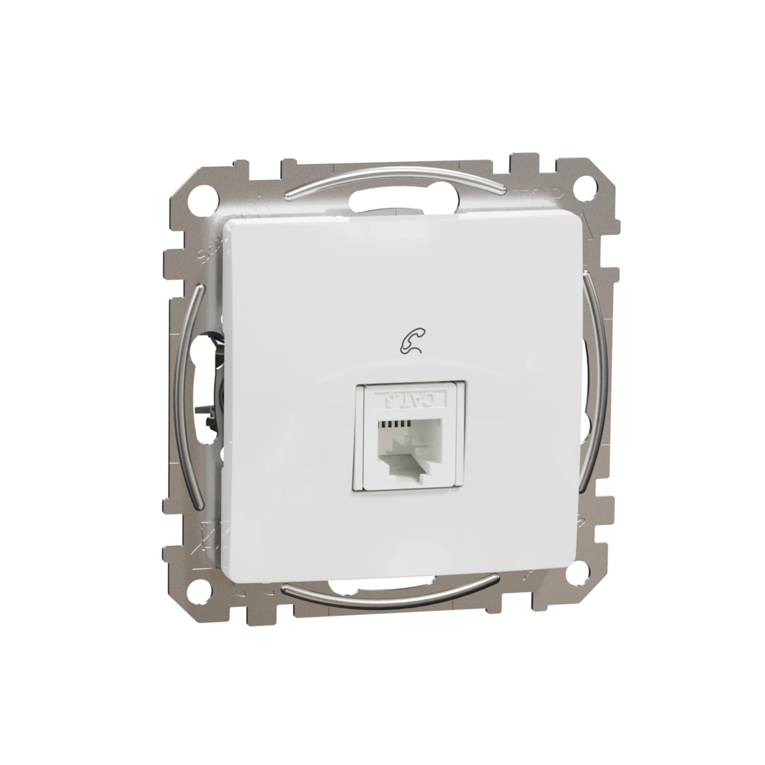 Telefónná zásuvka 1xRJ11, Biela, Sedna Design (Schneider)