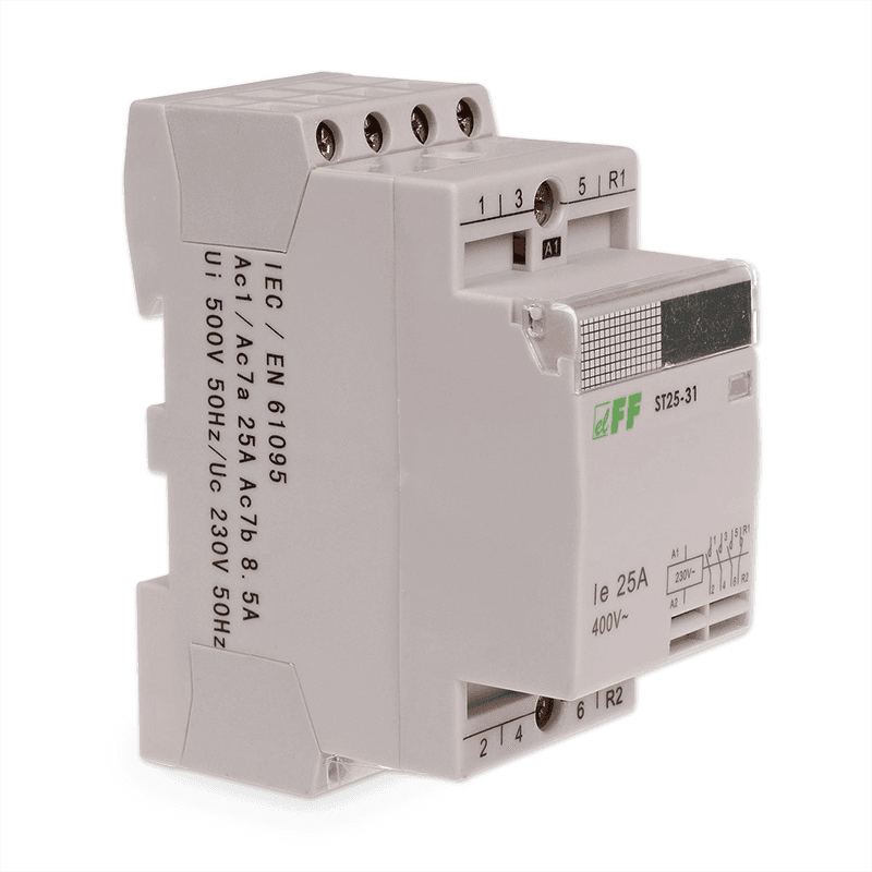 Elektromagnetický stýkač, 230V, 25A, 3x NO + 1x NC, AC1: 9kW / AC3: 2,2kW