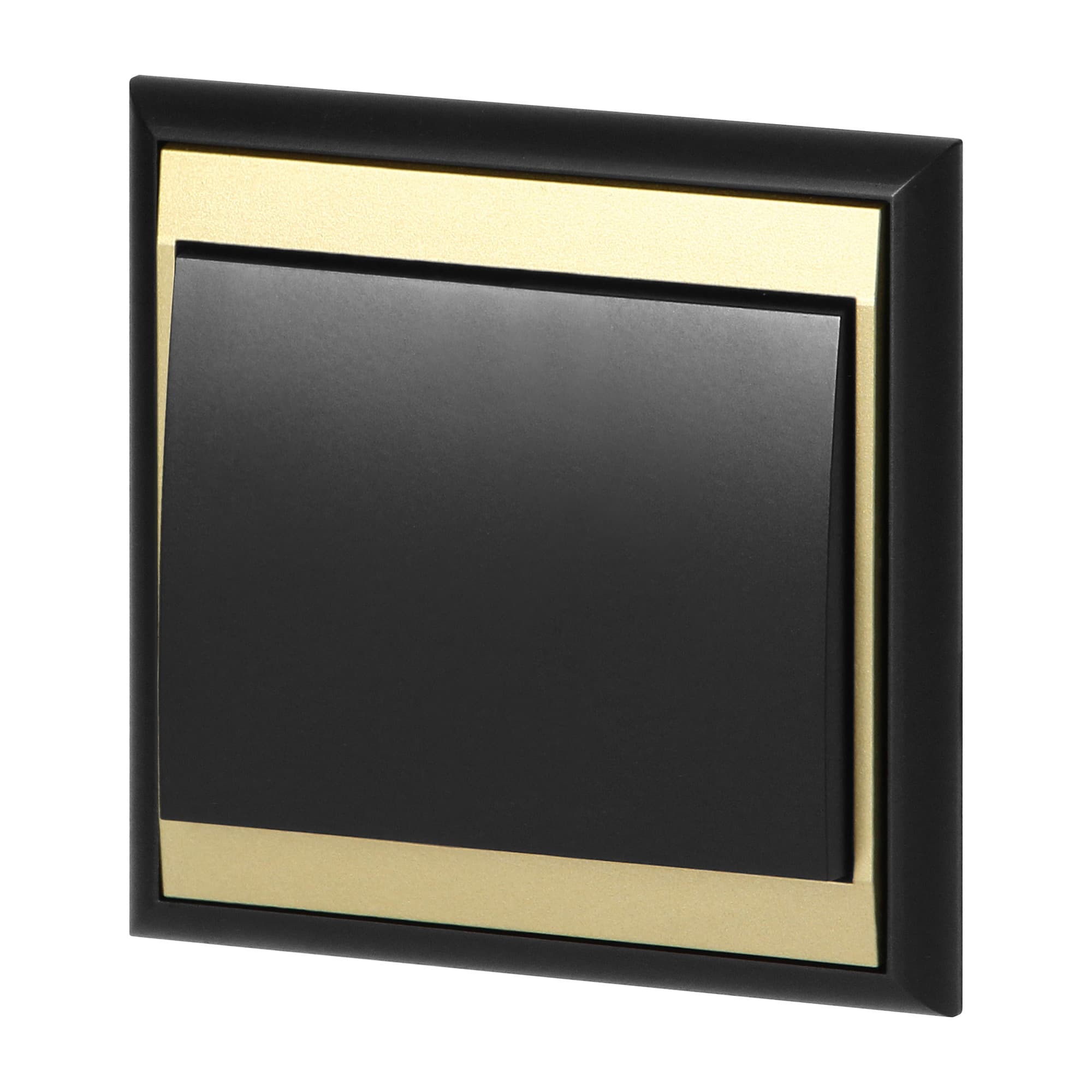 Flush-mounted three-way switch Luna, 10A, 250V, WP-5L, black/gold