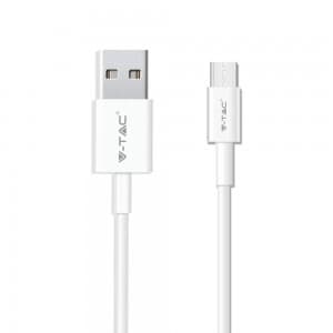 USB Kábel Silver Series Micro USB 1m, biely VT-5321 (V-TAC)
