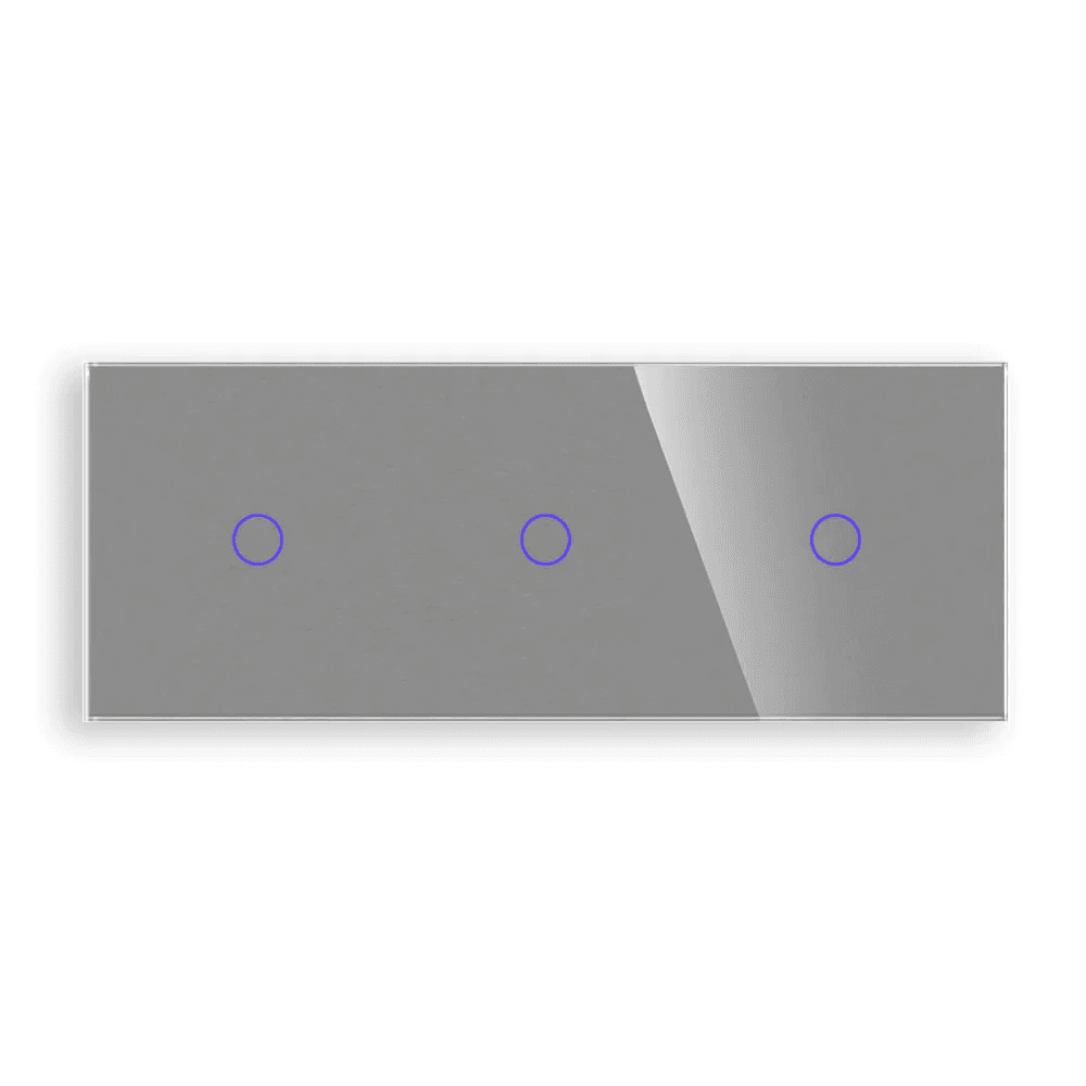 Revolo Touch trojitý sklenený panel C1/C1/C1-012 - Strieborný