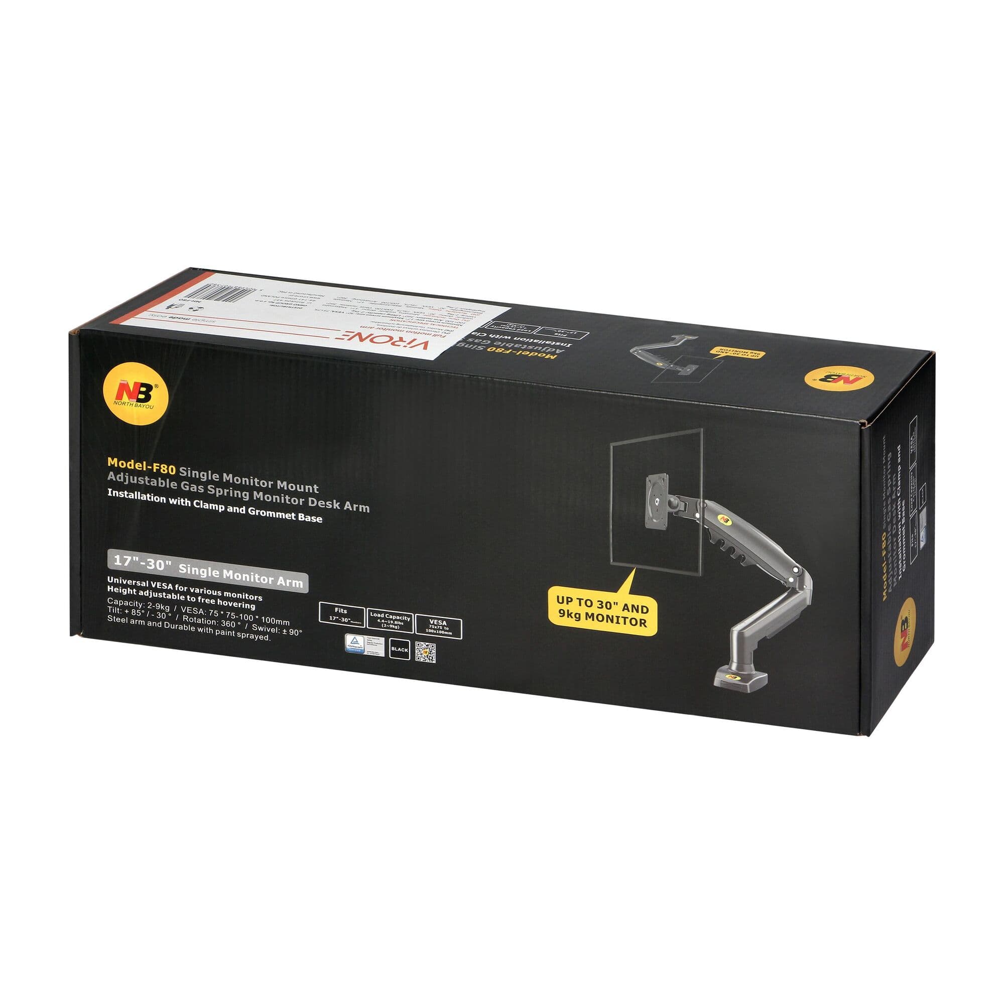 Otočný stolový držiak na plynovej pružine pre LCD a LED monitory 17" - 30"