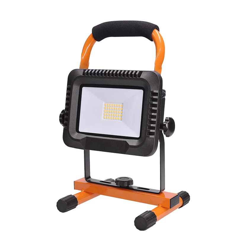 Solight LED reflektor, 20W, prenosný, nabijací, 1600lm, oranžovo-čierny