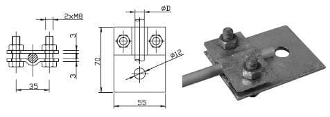 Svorka pripojovacia pre spojenie kovových súčiastok D=8-10mm, Fe-Zn (SP1) (ZIN)