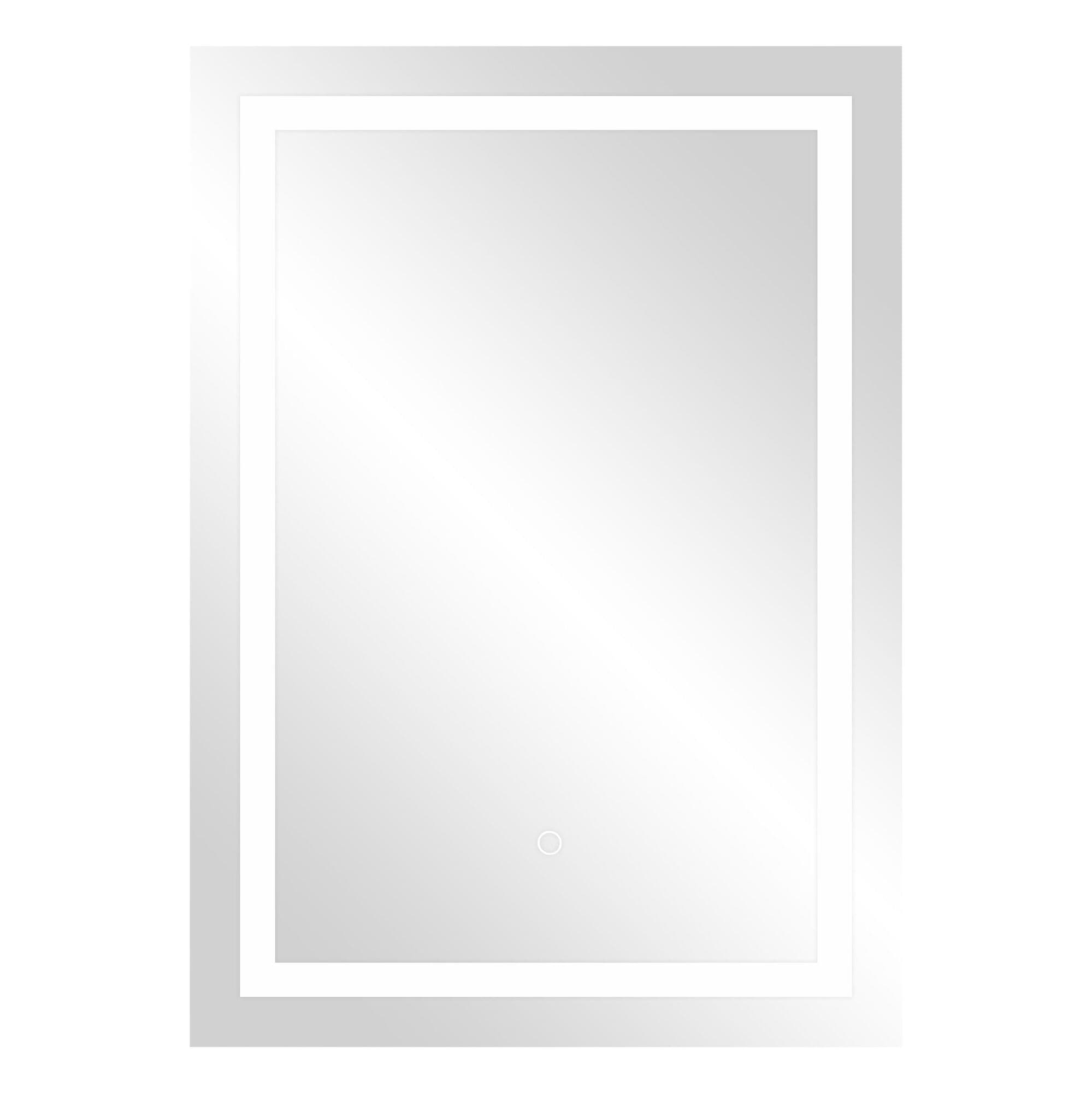 LED zrkadlo obdĺžnikové 50x70 cm, vertikálne, vstavaný vypínač, s okrajom, 4000K